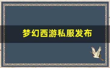 梦幻159：梦幻西游私服发布(梦幻西游手