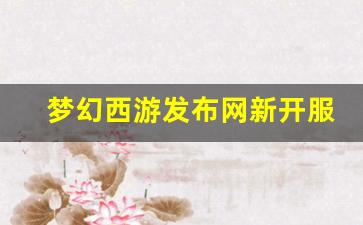 梦幻西游发布网新开服(梦幻西游发布网新开